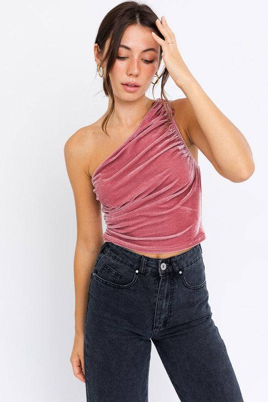 Velvet one 2025 shoulder top